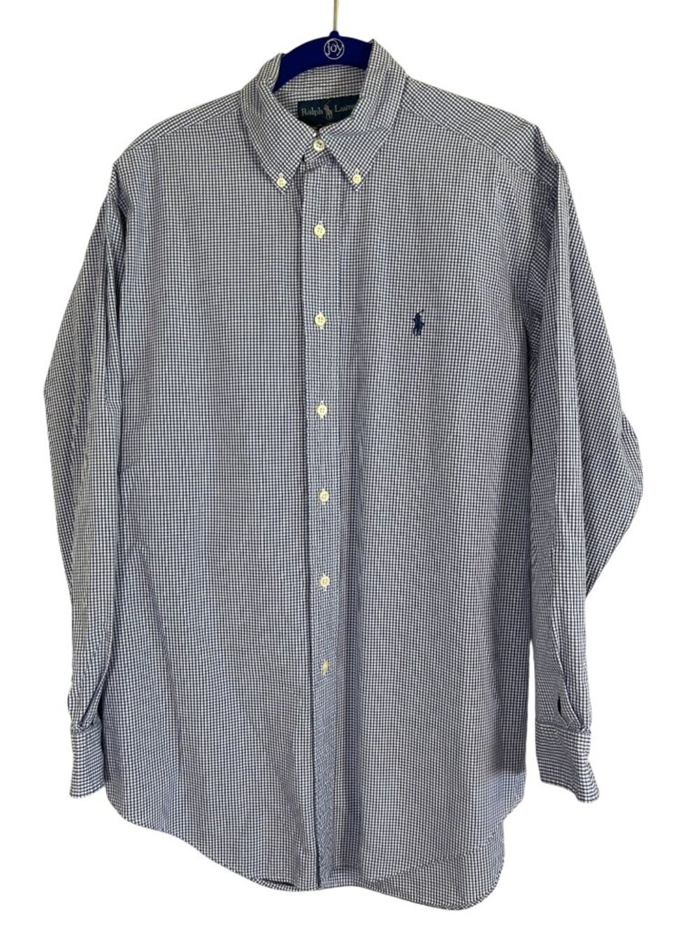 Ralph Lauren Gingham Shirt Blue 15 Resort Preppy Classic Checks Yarmouth - Picture 1 of 8